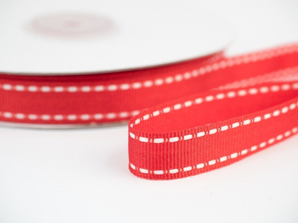 Grosgrain with thread - red