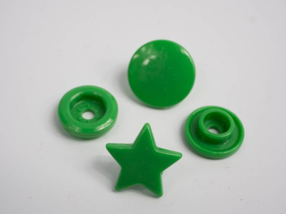 Fasteners KAM stars 12 mm green 10 sets