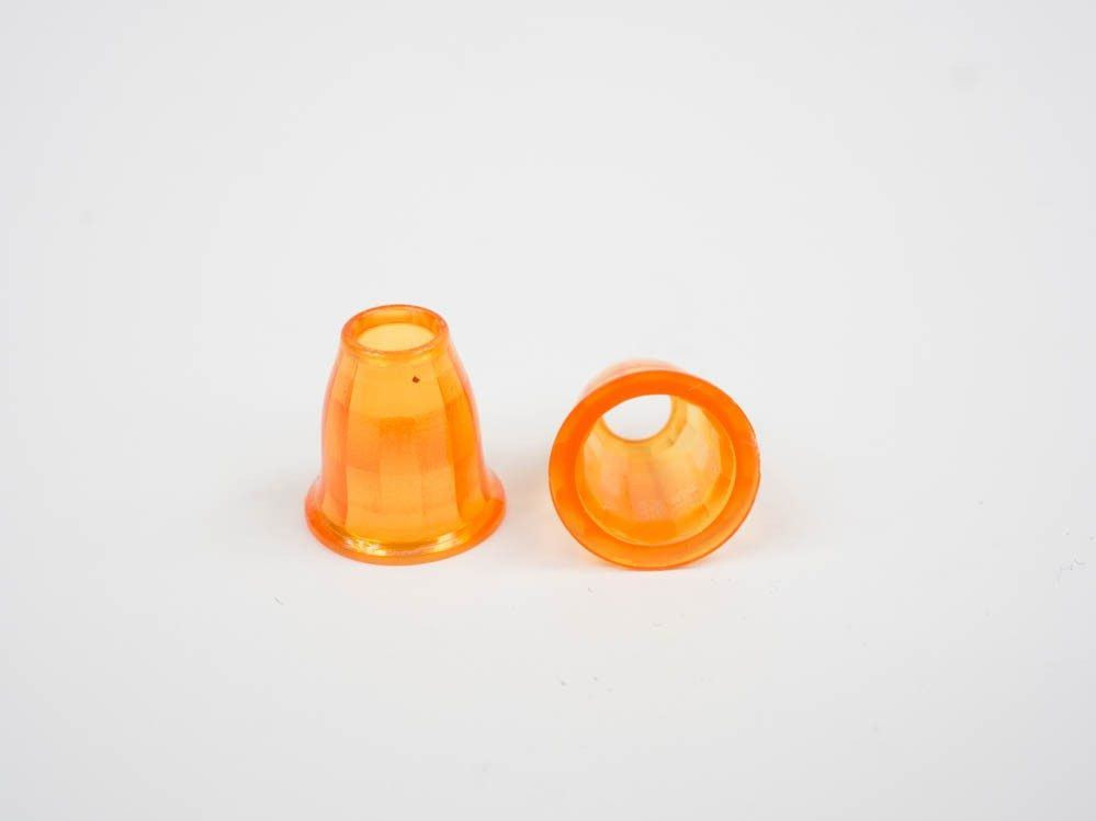 Plastic Cord Ends 11mm - transparent orange