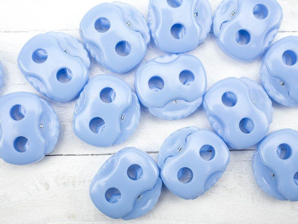 Stopper Toggles with two holes 22mm -  light blue