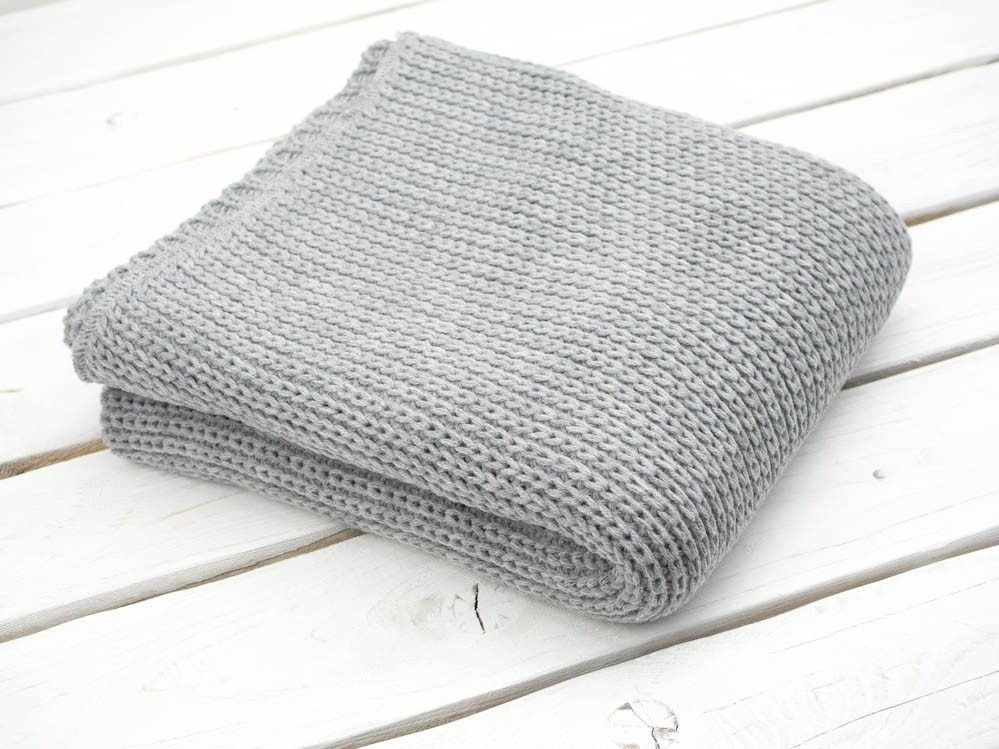 BLANKET / gray L - knitted panel