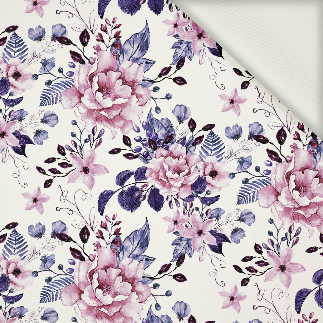 WILD ROSE FLOWERS PAT. 1 (BLOOMING MEADOW) (Very Peri) - viscose woven fabric