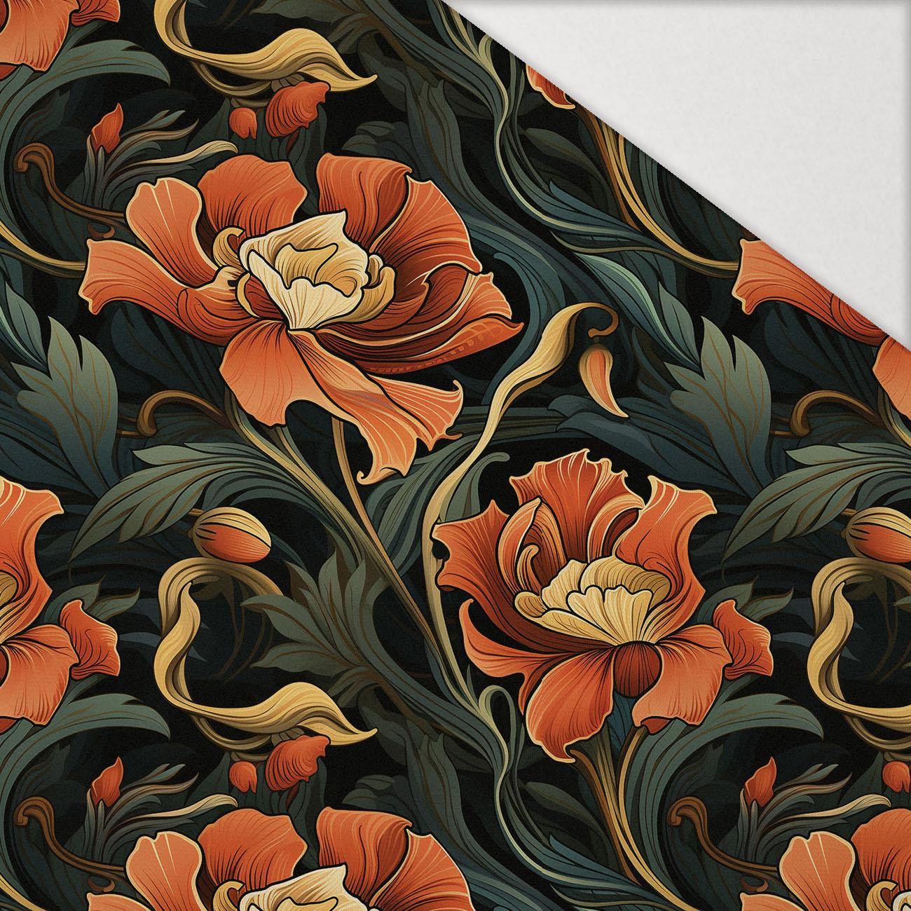 AUTUMN FLOWERS WZ.16 - Hydrophobic brushed knit AUTUMN FLOWERS WZ.16 - Hydrophobic brushed knit