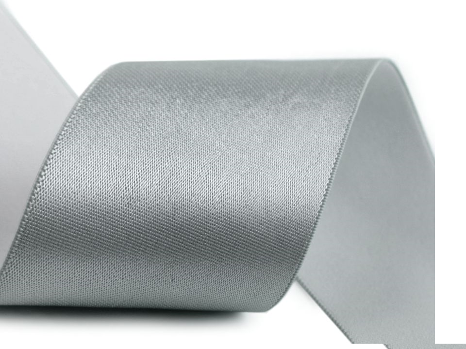 Satin Elastic 50 mm - grey - Flat elastic - deco - Elastics