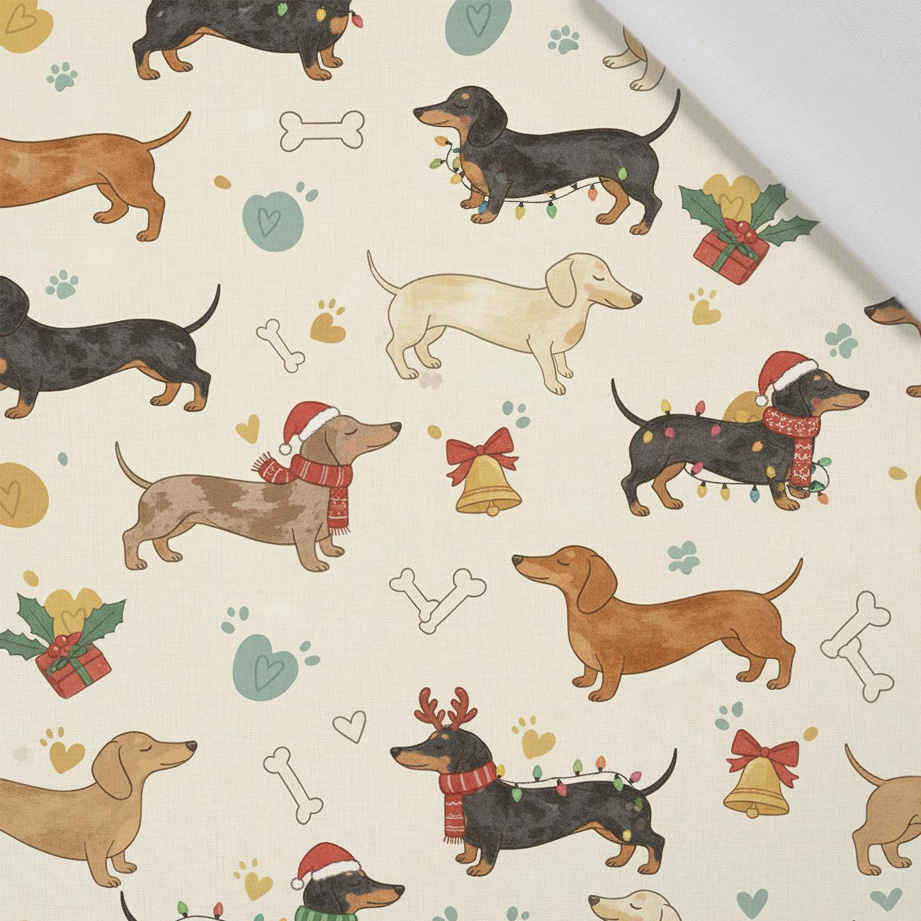 CHRISTMAS DOGS PAT. 2 - Cotton woven fabric