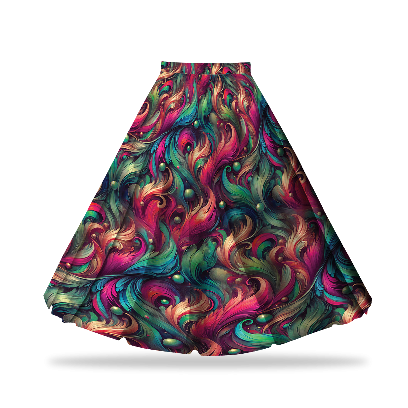 Skirt panel "MAXI"/ Colorful feathers