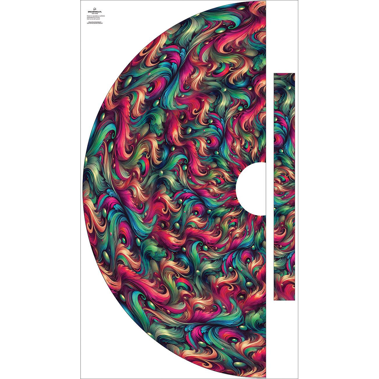 Skirt panel "MAXI" - crepe/ Colorful feathers 