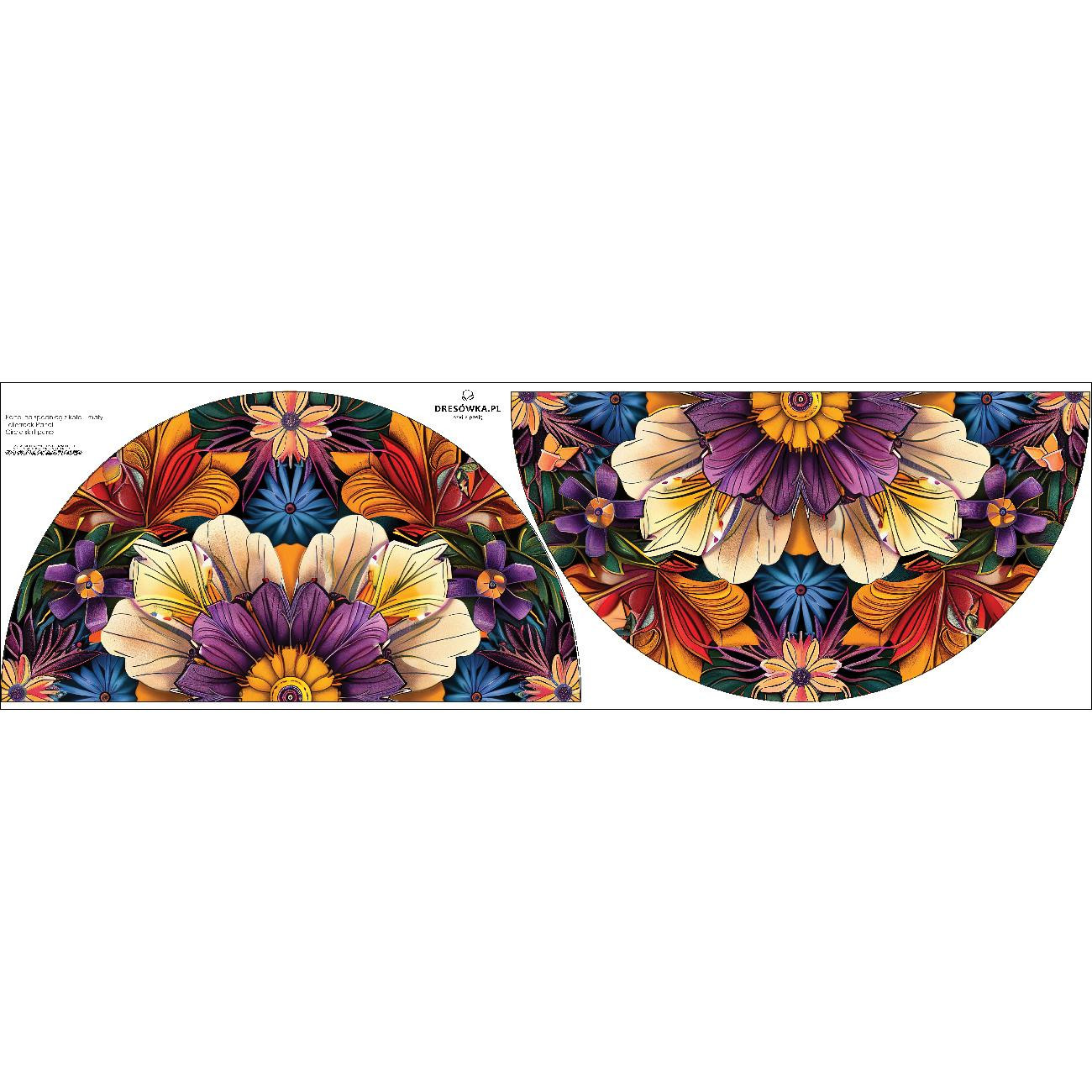 COLORFUL FLOWERS PAT.4- circle skirt panel