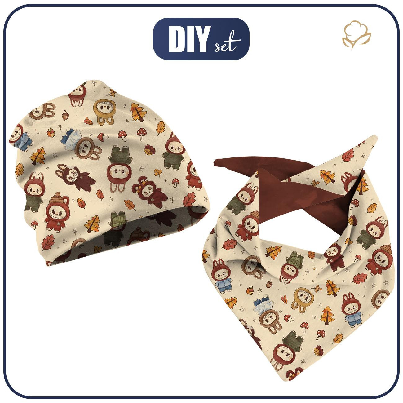 KID'S CAP AND SCARF (CLASSIC) - CREEPY CUTE WZ.8 - sewing set