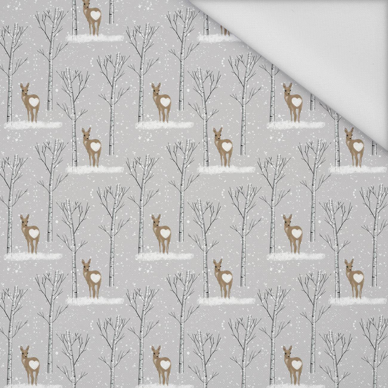 WINTER ROE DEER (WINTER) - Waterproof woven fabric