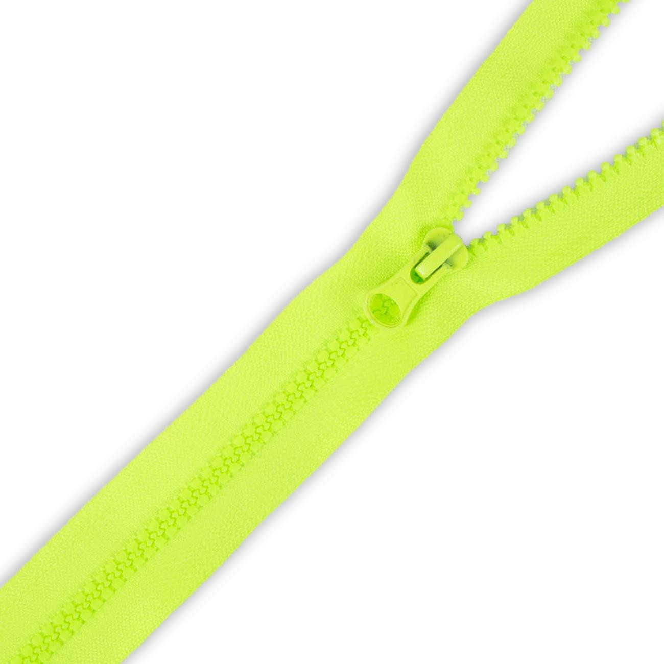 Plastic Zipper 5mm open-end 55cm (Z) - NEON GREEN