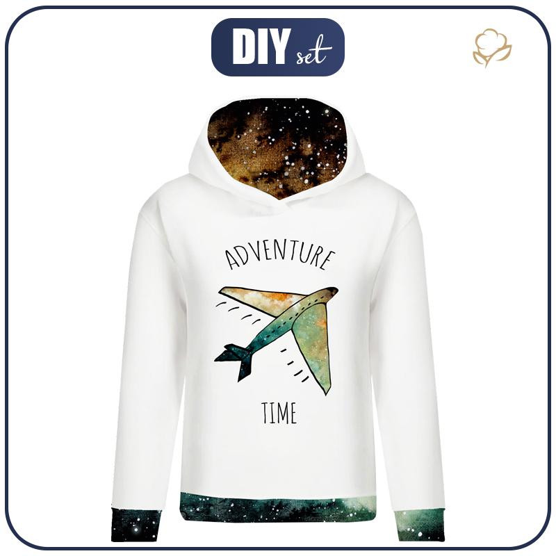 CLASSIC WOMEN’S HOODIE (POLA) - ADVENTURE TIME / galactic journey - looped knit fabric 