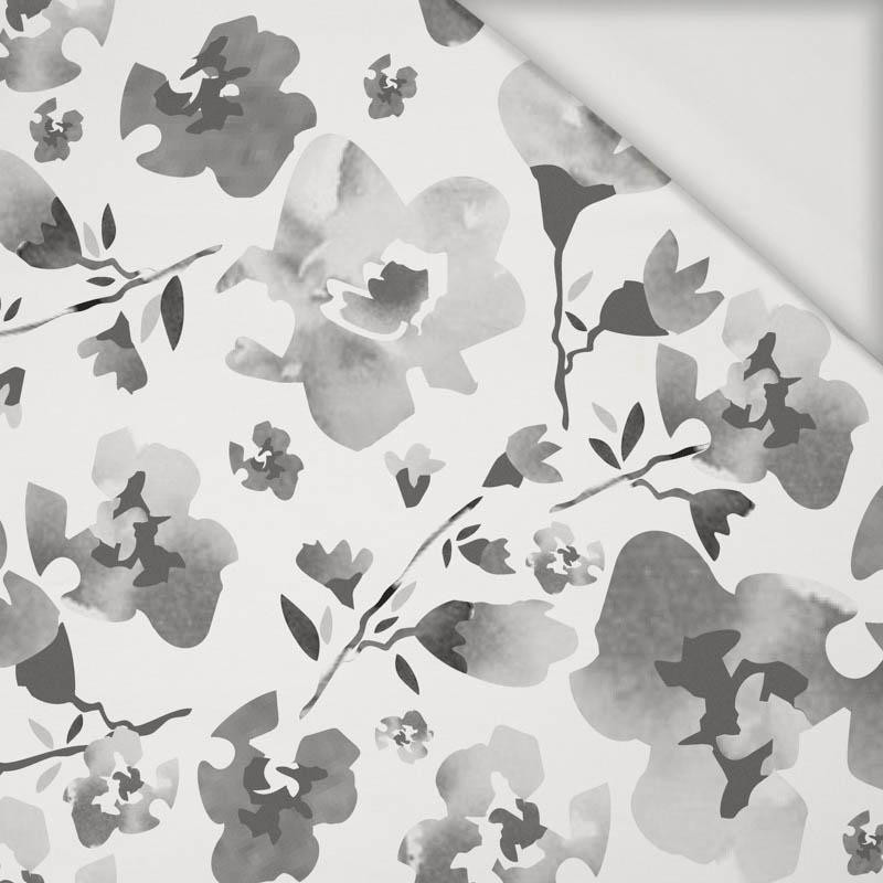WATER-COLOR FLOWERS pat. 1 (grey) - Viscose jersey