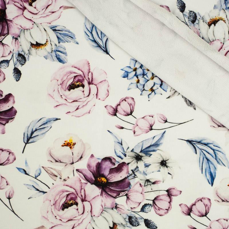 WATERCOLOR BOUQUET Pat. 2 - looped knit fabric