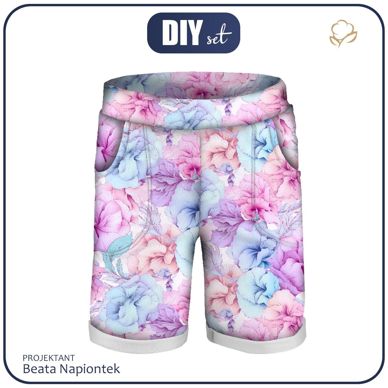 KID`S SHORTS (RIO) - ALCOHOL PASTEL WZ.2 - looped knit fabric 