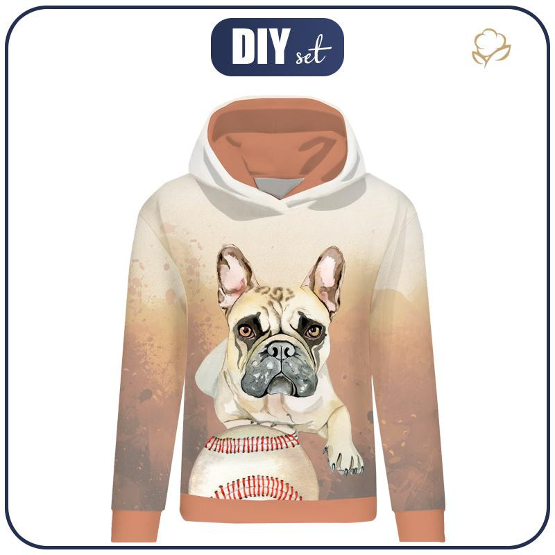 CLASSIC WOMEN’S HOODIE (POLA) - BULLDOG / brown - looped knit fabric 