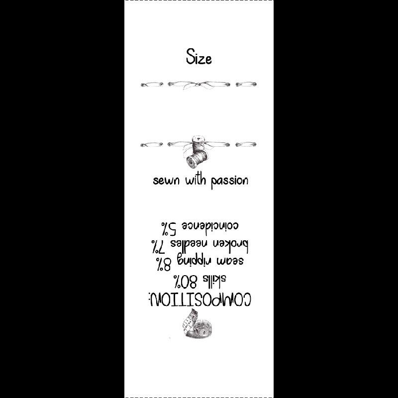 European care tag "CENTIMETER" EN - 9 pcs set / Choice of sizes