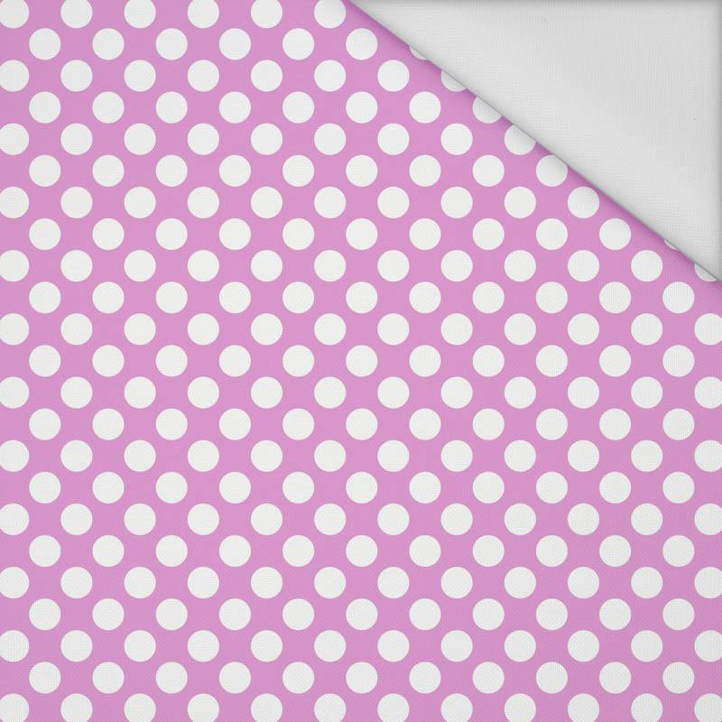 WHITE DOTS / purple - Waterproof woven fabric