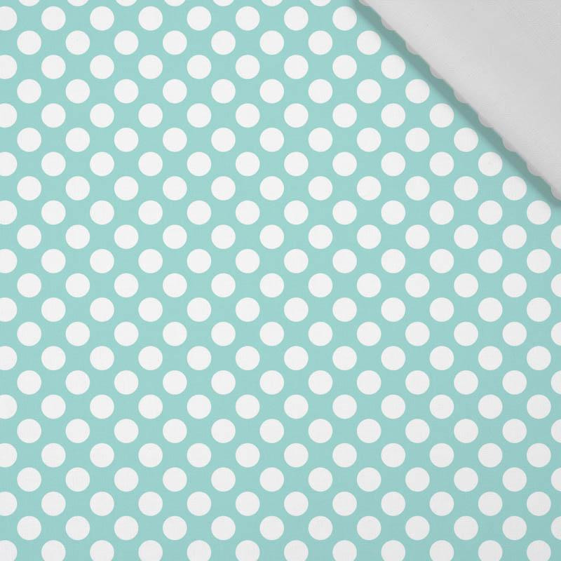 WHITE DOTS / mint - Cotton woven fabric