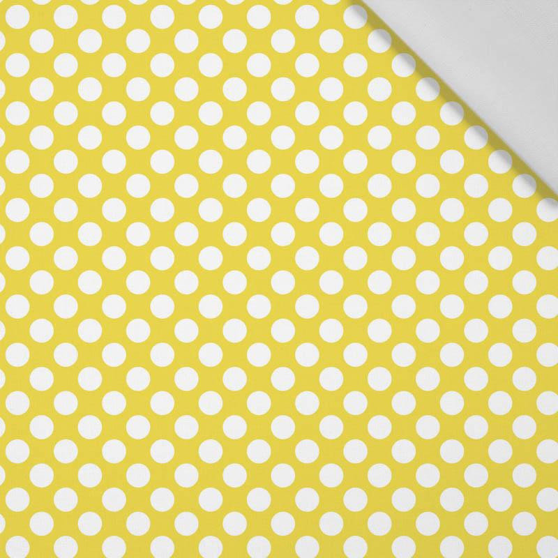 WHITE DOTS / yellow - Cotton woven fabric