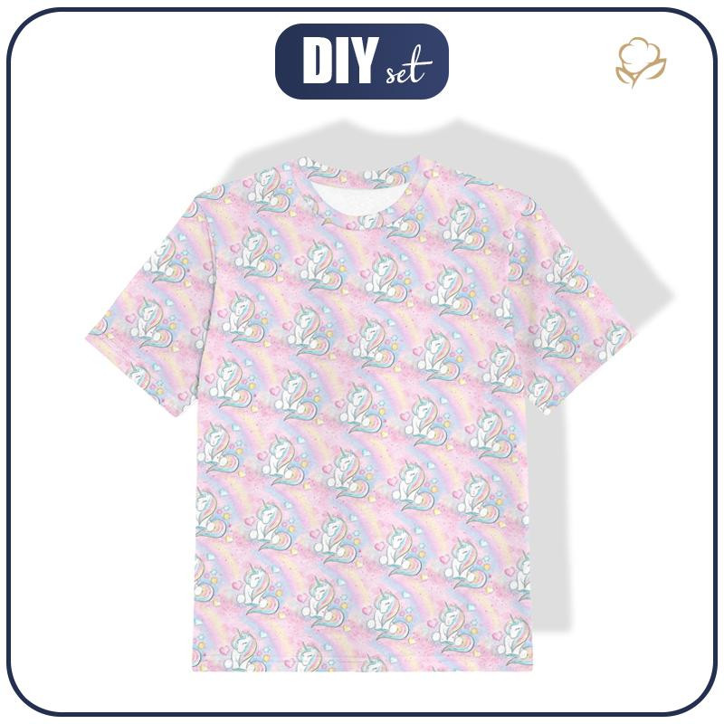 KID’S T-SHIRT - UNICORNS AND RAINBOW  pat. 2 (WONDERLAND) - single jersey