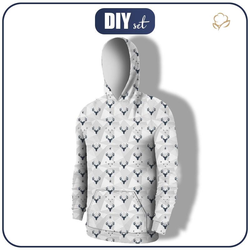 MEN’S HOODIE (COLORADO) - DEERS (adventure) / grey - sewing set 