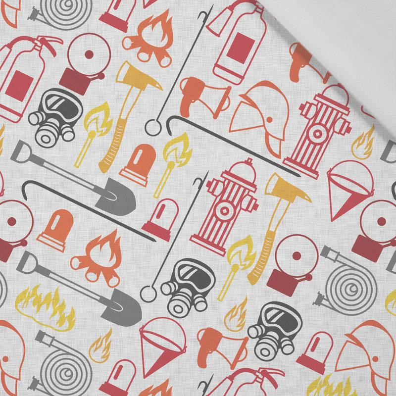 FIRE BRIGADE (HOBBIES AND JOBS) - colorful / acid -  Cotton woven fabric