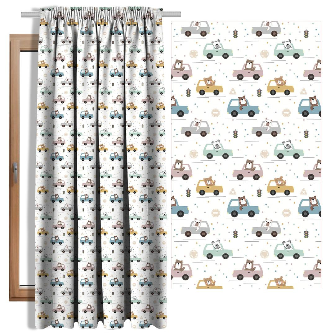 COLORFUL CARS / traffic lights (CITY BEARS) - Blackout curtain