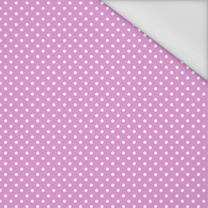 DOTS WHITE / purple - Waterproof woven fabric