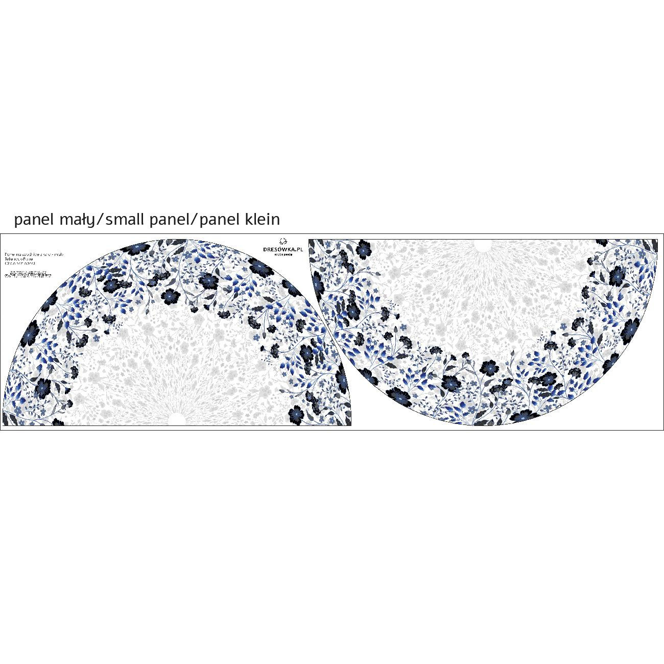FLOWERS (pattern no. 5 navy) / white - circle skirt panel