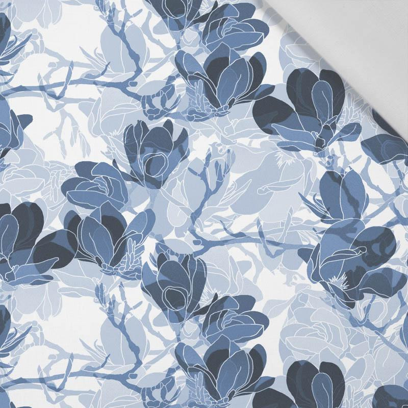 MAGNOLIAS pat. 2 (classic blue) - Cotton woven fabric