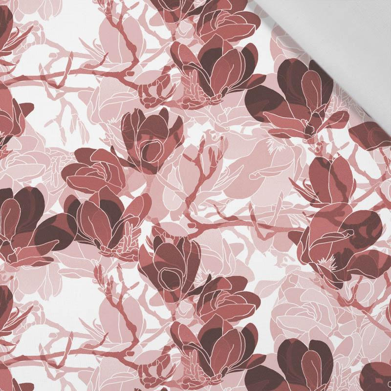 MAGNOLIAS pat. 2 (red) - Cotton woven fabric