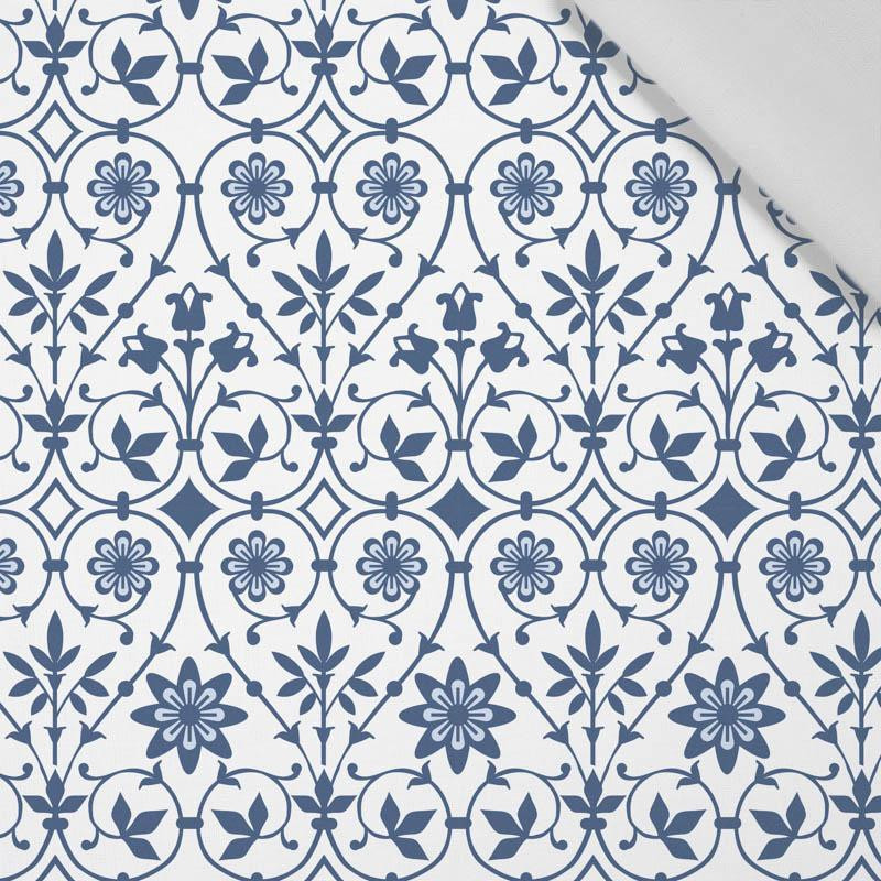 100CM FLOWERS pat. 1 (classic blue) - Cotton woven fabric