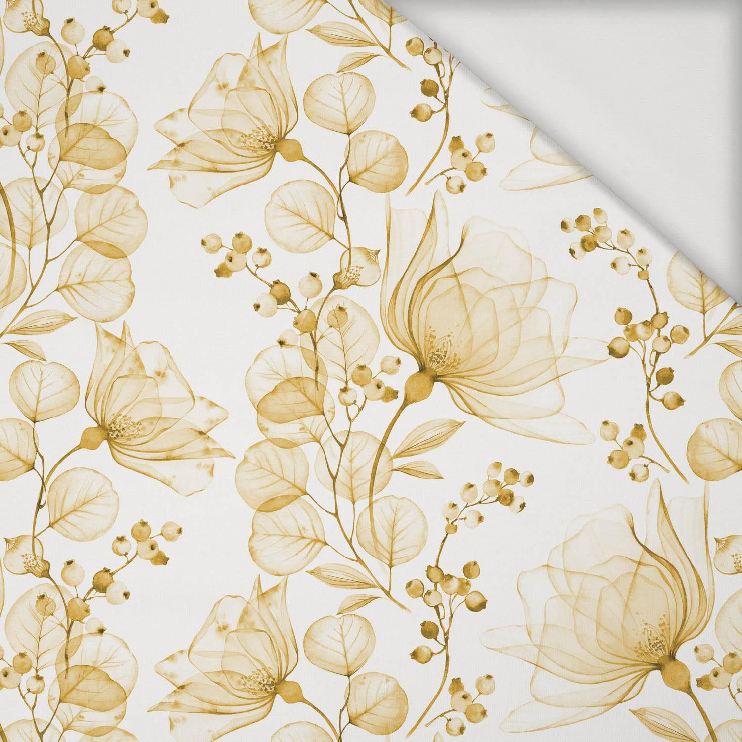 FLOWERS pattern no. 4 (gold) - Viscose jersey