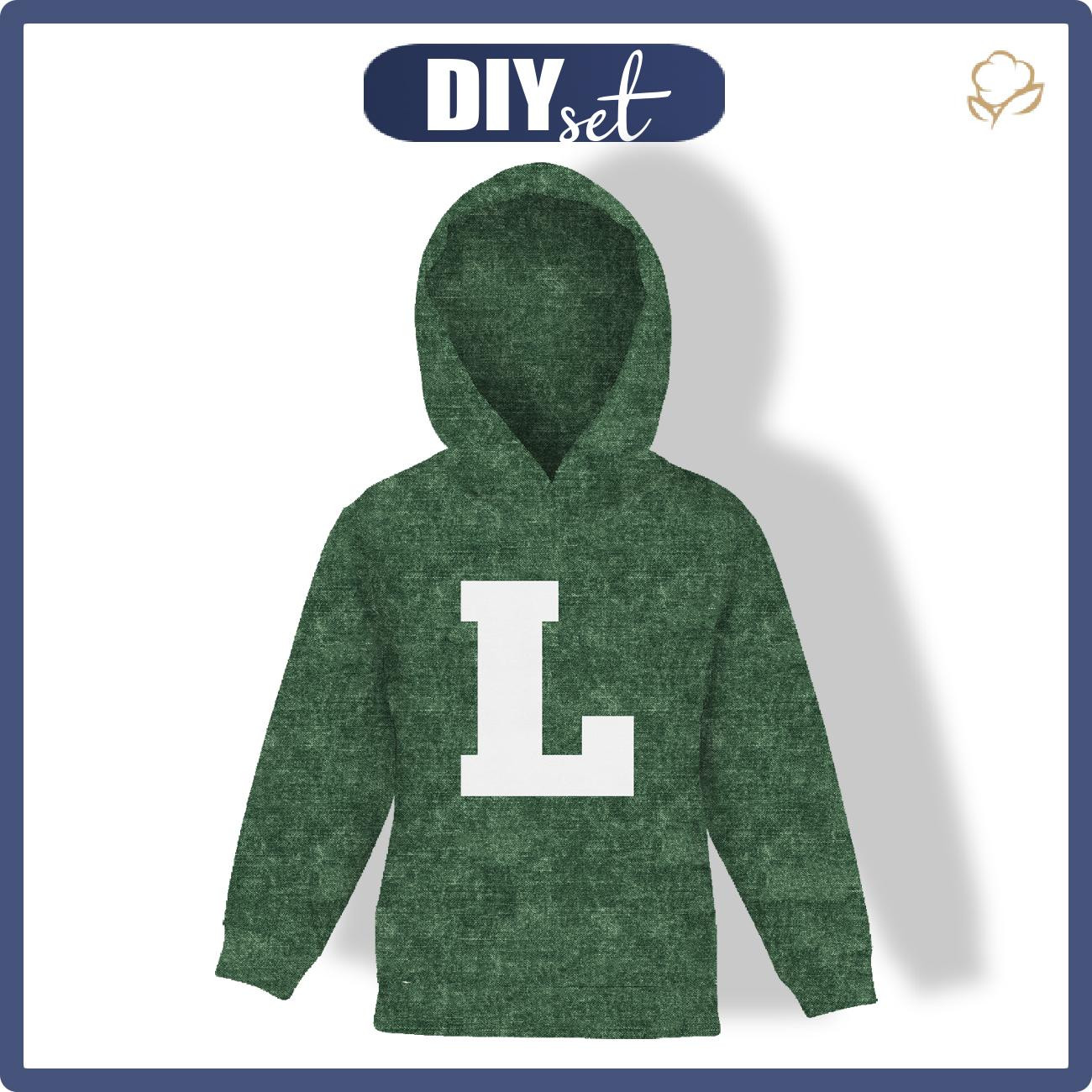 KID'S HOODIE (ALEX) - "L" / acid wash green - sewing set