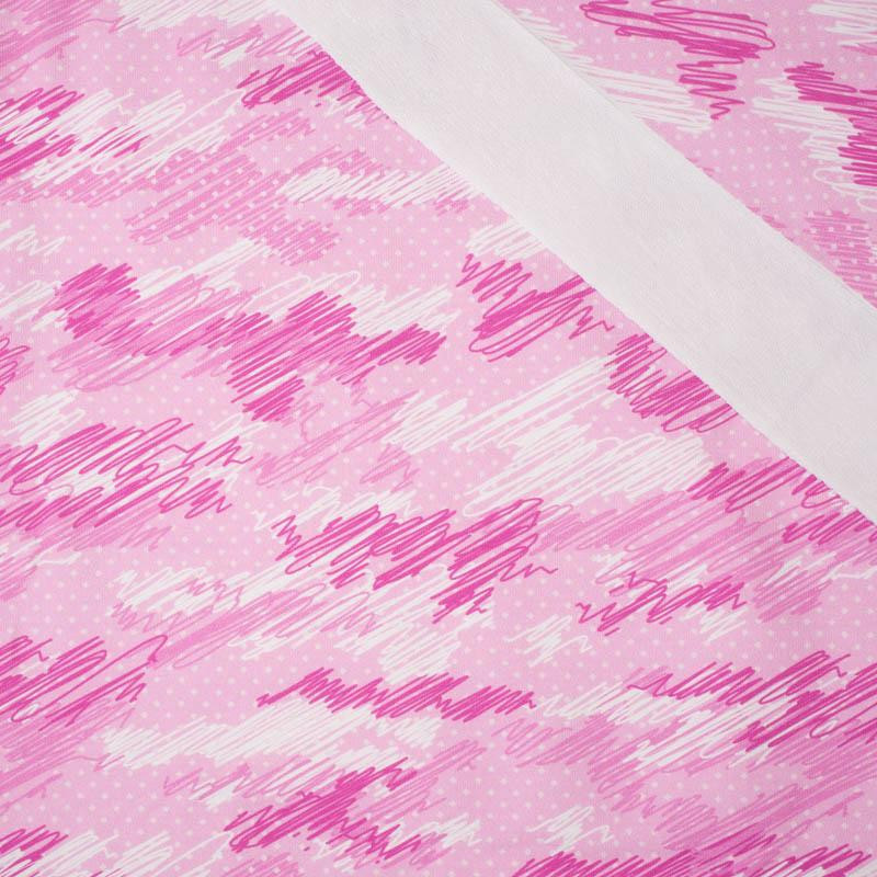 CAMOUFLAGE - scribble / fuchsia - looped knit fabric