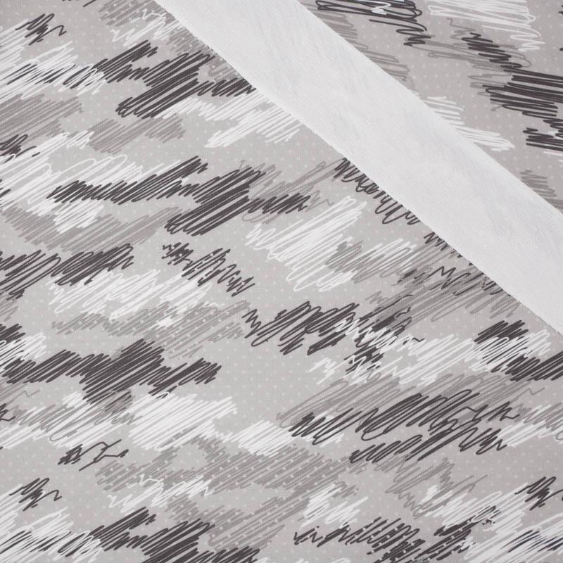 CAMOUFLAGE - scribble / grey - looped knit fabric