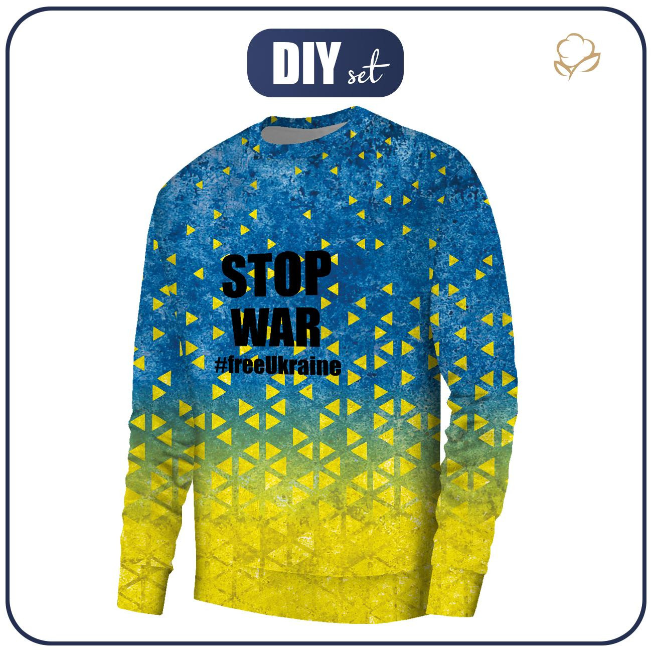 MEN’S SWEATSHIRT (OREGON) BASIC - #FREEUKRAINE (STOP WAR) - looped knit fabric 