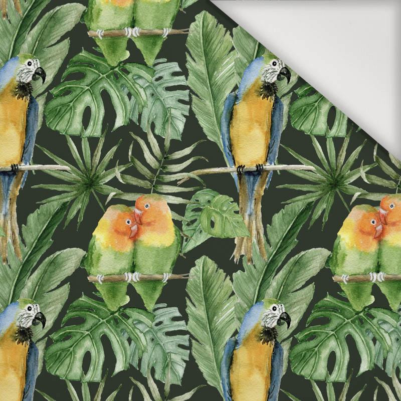 PARROTS pat. 2 / black (JUNGLE) - Nylon fabric PUMI