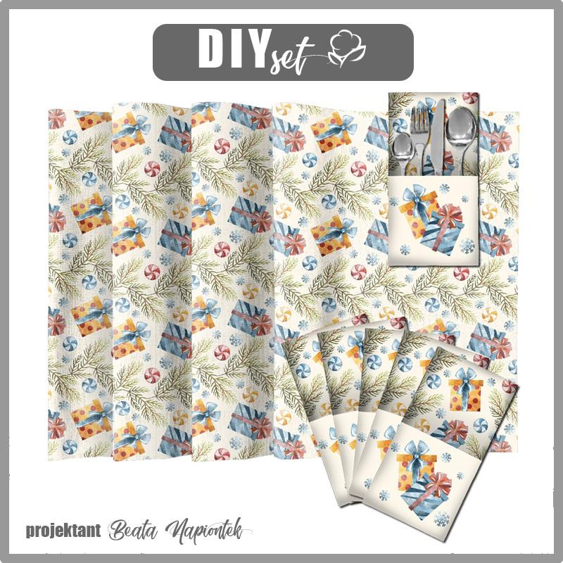 NAPKINS AND RUNNER - WEIHNACHTSGESCHENKE (WEIHNACHTSRENTIERE) - sewing set