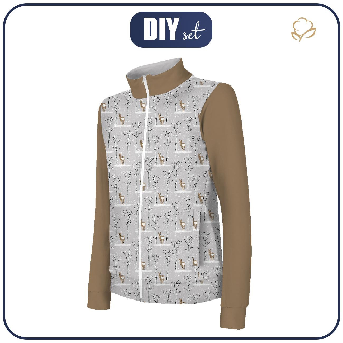 "MAX" CHILDREN'S TRAINING JACKET - WINTER ROE DEER (WINTER) - knit with short nap