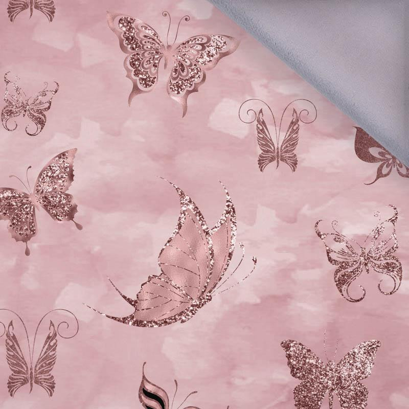 BUTTERFLIES (GLITTER BUTTERFLIES) / CAMOUFLAGE pat. 2 (rose quartz) - softshell