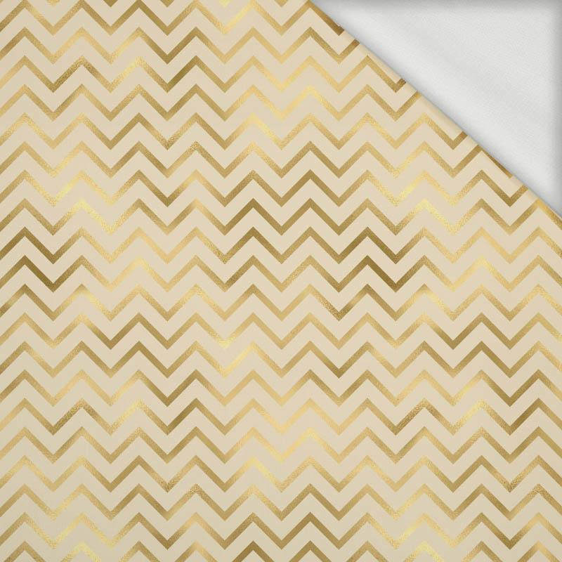 GOLDEN ZIGZAGS (GOLDEN OCEAN) / beige - looped knit fabric