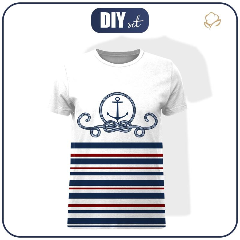 MEN’S T-SHIRT - ANCHOR / stripes (marine) - single jersey