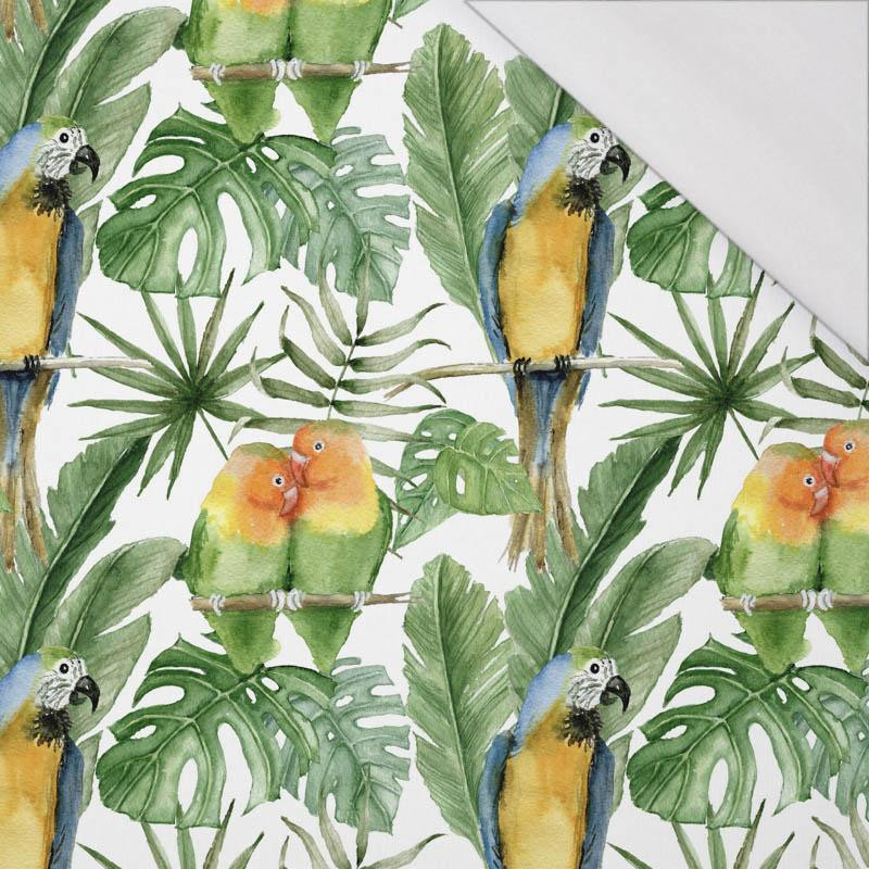 PARROTS pat. 2 / white (JUNGLE) - single jersey with elastane 