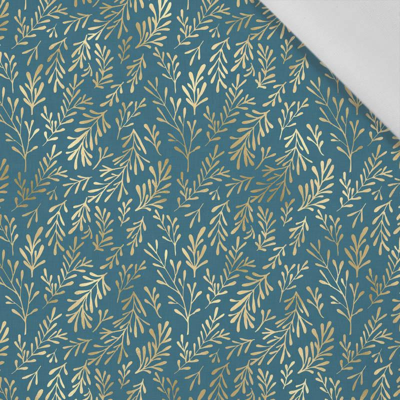 GOLDEN CORALS (GOLDEN OCEAN) / sea blue - Cotton woven fabric