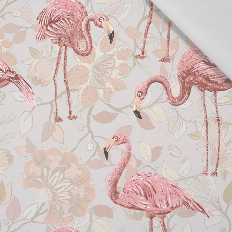 FLAMINGOS AND TWIGS - Cotton woven fabric