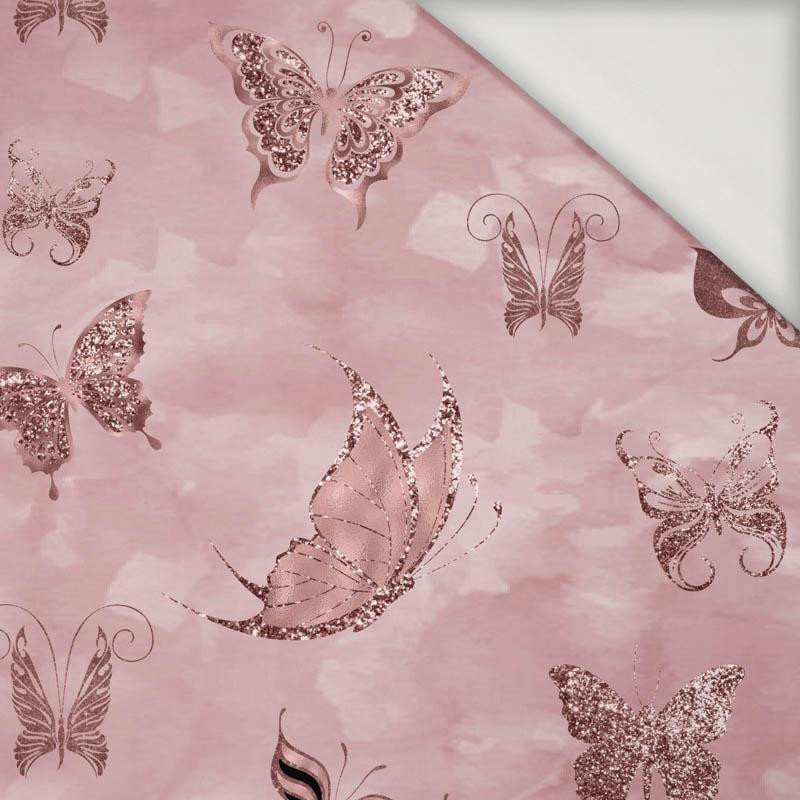 BUTTERFLIES (GLITTER BUTTERFLIES) / CAMOUFLAGE pat. 2 (rose quartz) - Viscose jersey