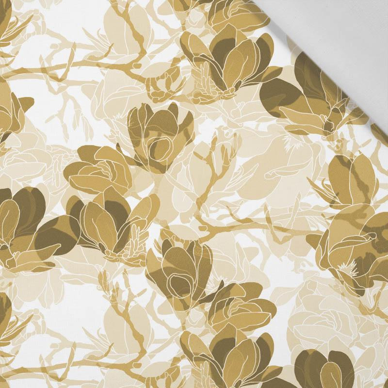 MAGNOLIAS pat. 1 (gold) - Cotton woven fabric