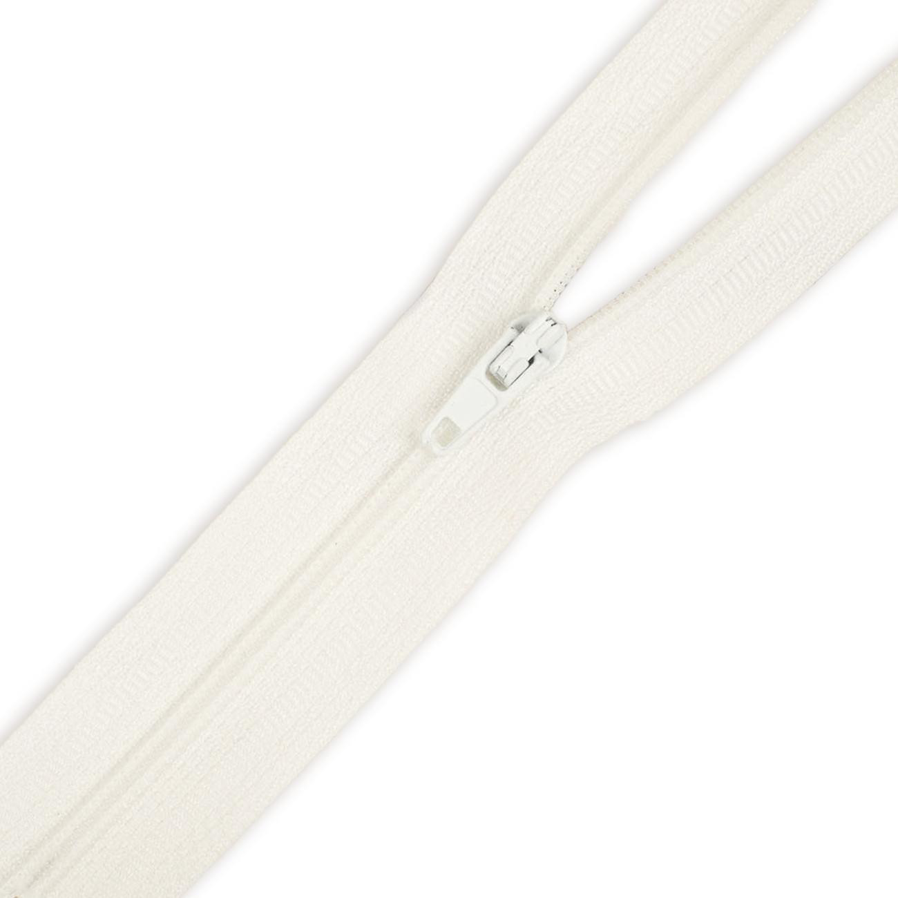 Coil zipper 14cm Closed-end - white